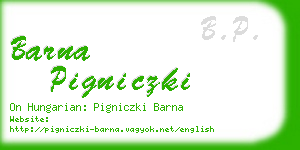 barna pigniczki business card